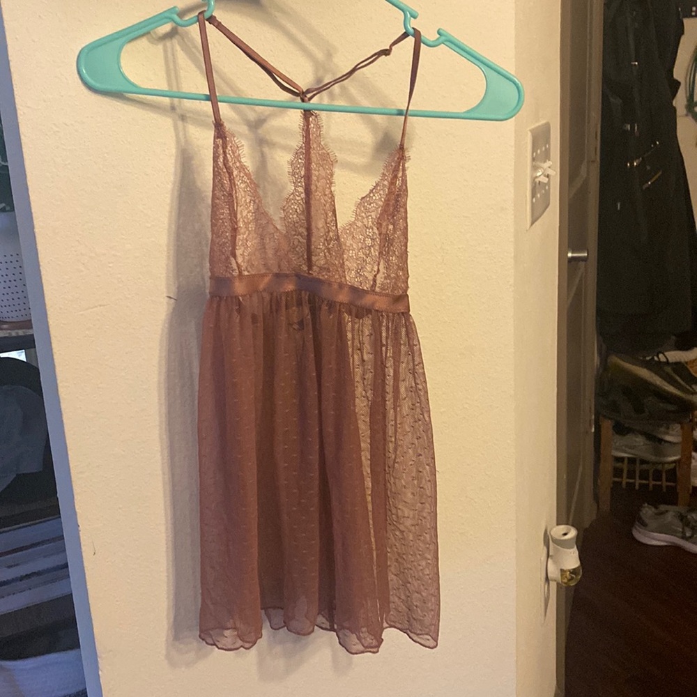 NWOT Victoria's Secret Mauve Lace Sheer Babydoll